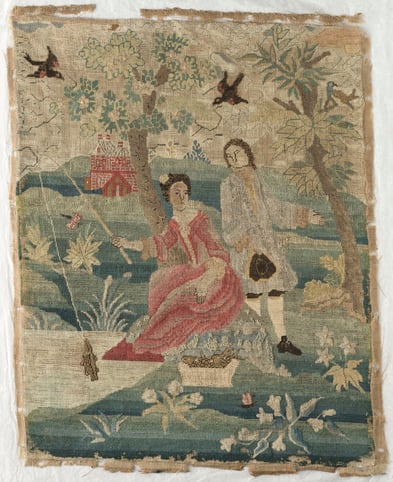 Fishing Lady embroidery