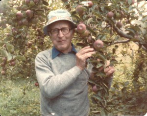 Arthur Belforti picking apples in Southborough Mass 1984