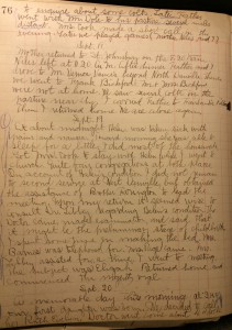 Glenn Welmer Douglass diary, 20 September 1909