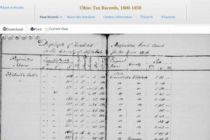 From the Ohio Tax Records database* supplied to NEHGS by FamilySearch.org