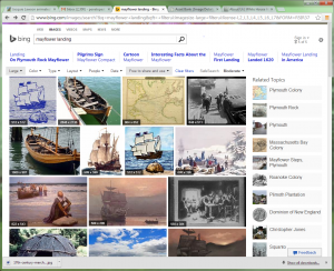 Bing search screen capture