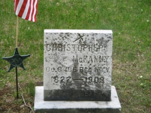 Photograph of Christopher McNanny's gravestone