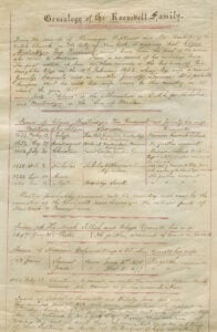 Scan of undated circa 19th-century Roosevelt genealogy