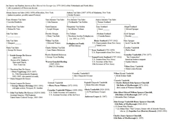 Chart of Van Salee ancestry