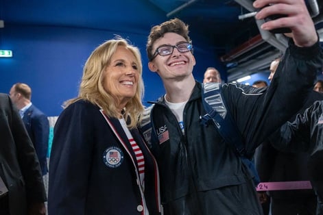 Jill Biden and Stephen Nedoroscik