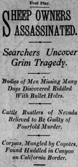 Los Angeles Times, Sheep Owners Assassinated, 12 Feb 1911