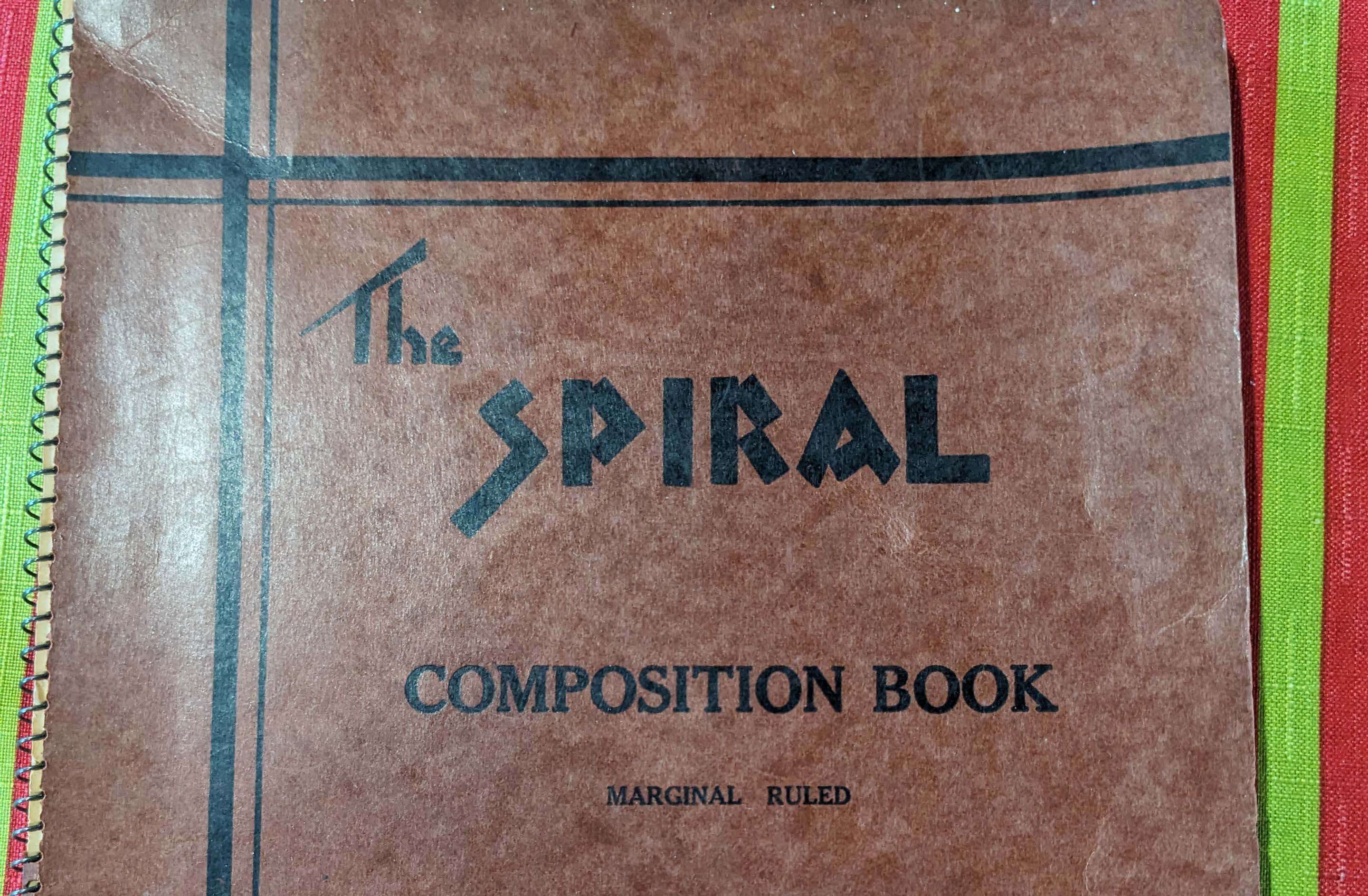 Cover of William Stone's spiral notebook